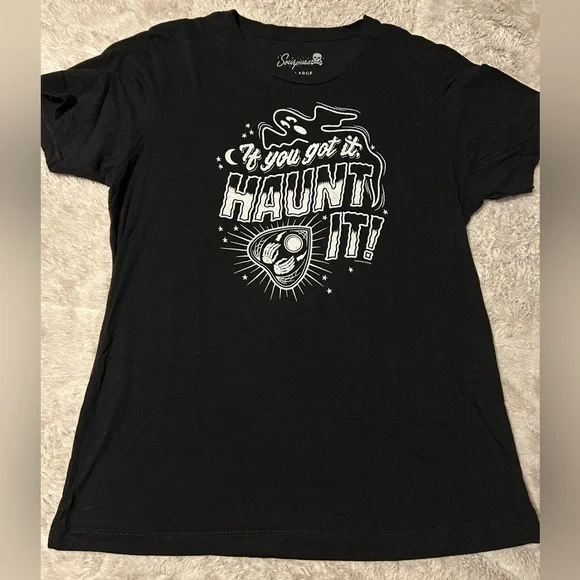 RARE Sourpuss Black Tee Planchette Ghost NWOT - Picture 1 of 3